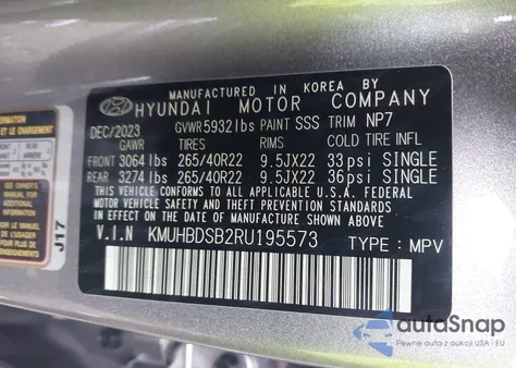 2024 Genesis Gv80 2.5T Awd из США, поврежденный, VIN KMUHBDSB2RU195573